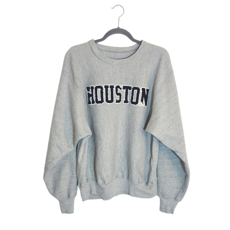 Champion Houston Logo Gray Sweatshirt Size Medium