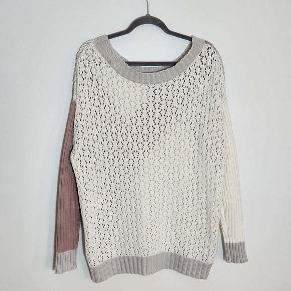 Prabal Gurung for Lane Bryant Cream and Pink Knit Sweater Size 14/16