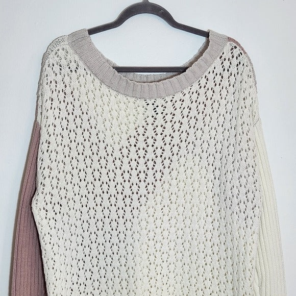 Prabal Gurung for Lane Bryant Cream and Pink Knit Sweater Size 14/16
