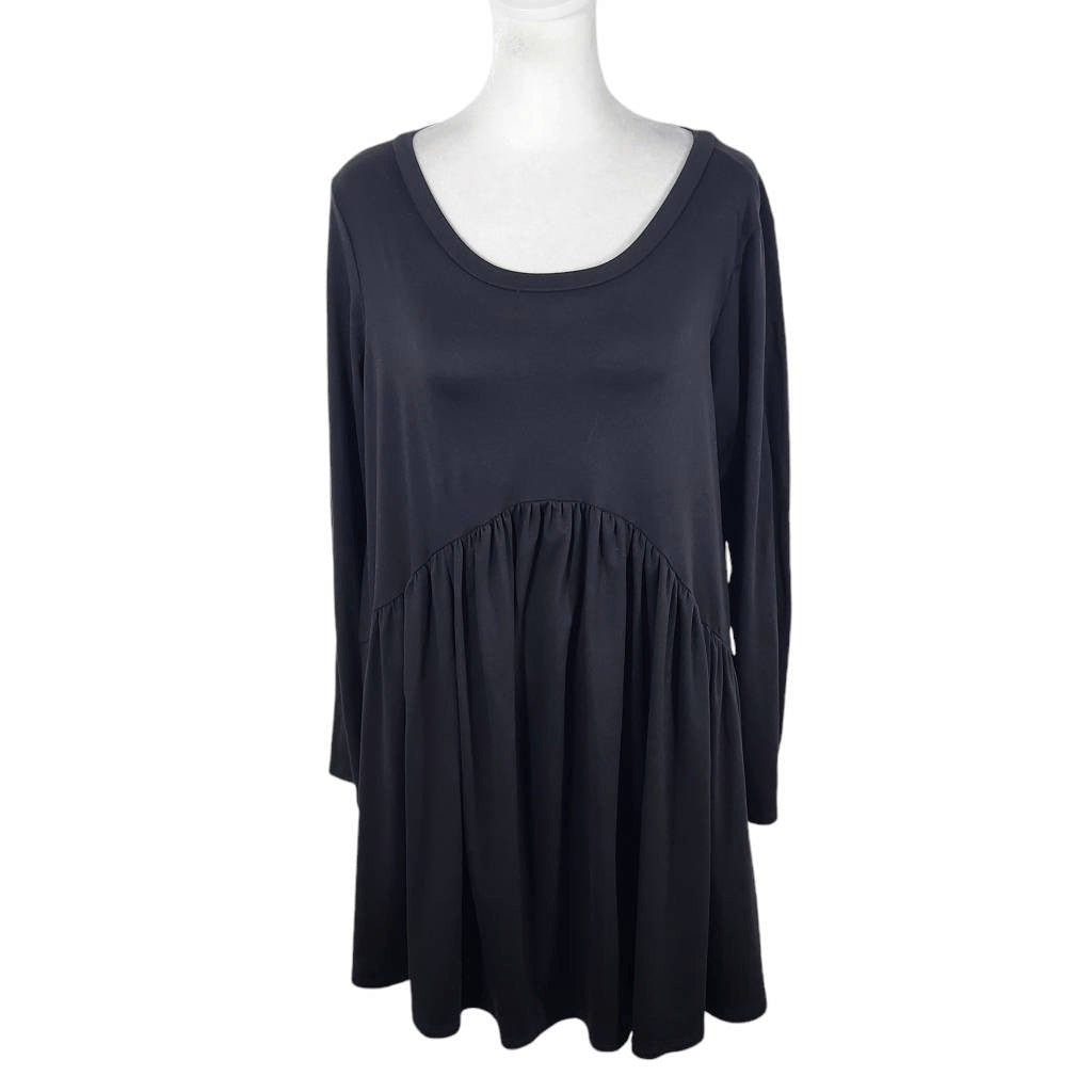 Sun & Moon Black Long Sleeve Dress Size Medium Black Babydoll Mini Dress