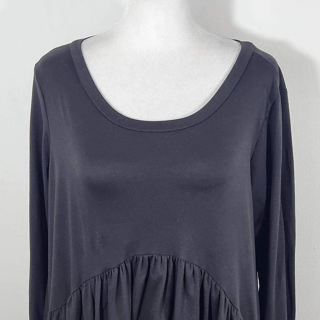 Sun & Moon Black Long Sleeve Dress Size Medium Black Babydoll Mini Dress