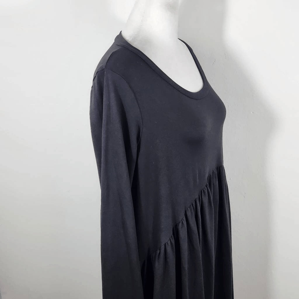 Sun & Moon Black Long Sleeve Dress Size Medium Black Babydoll Mini Dress