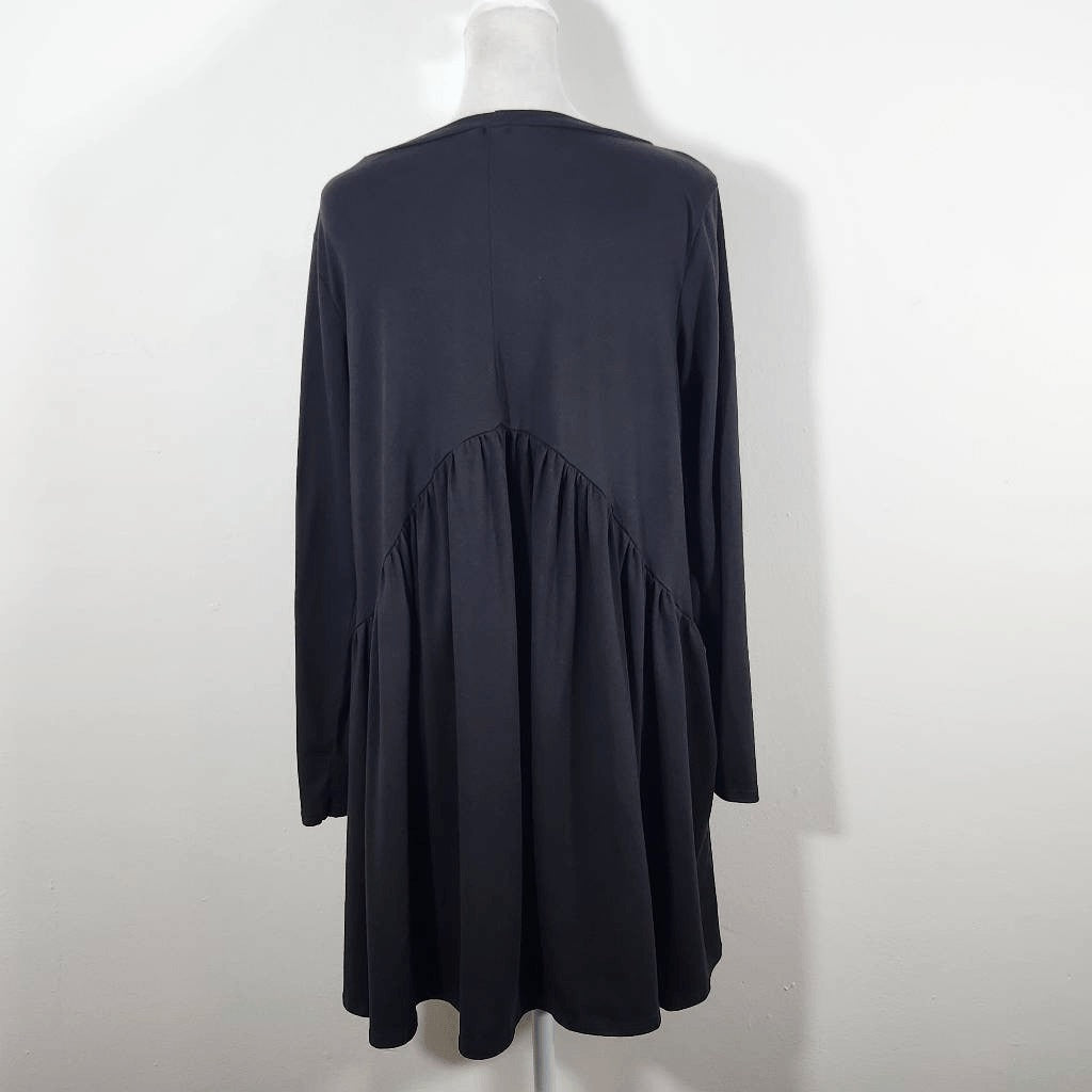 Sun & Moon Black Long Sleeve Dress Size Medium Black Babydoll Mini Dress