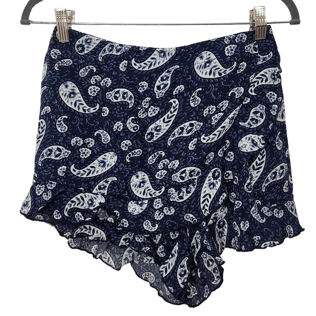 Patrons of Peace Navy Boho Skorts Size Small NWT Dark Blue Paisley Shorts