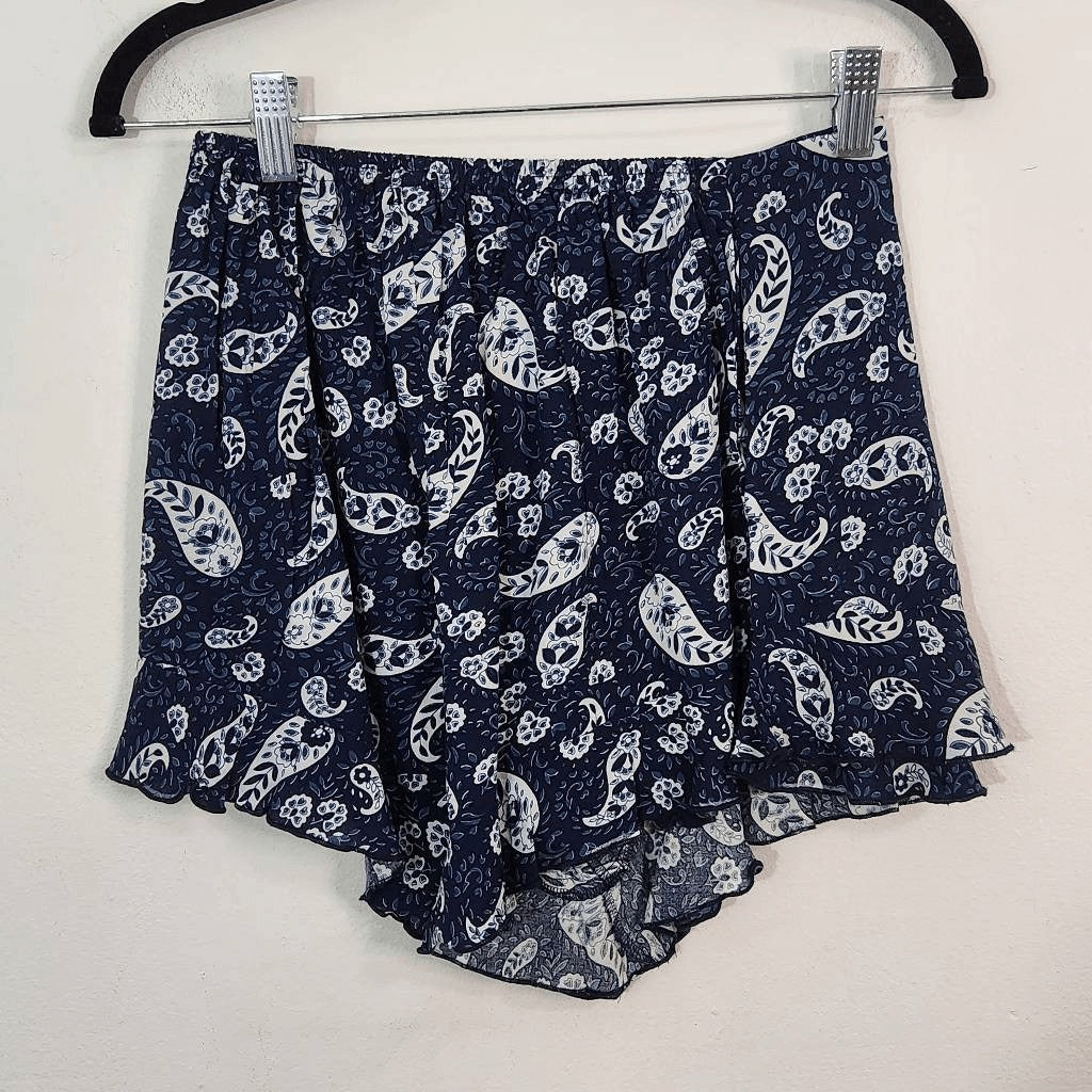 Patrons of Peace Navy Boho Skorts Size Small NWT Dark Blue Paisley Shorts