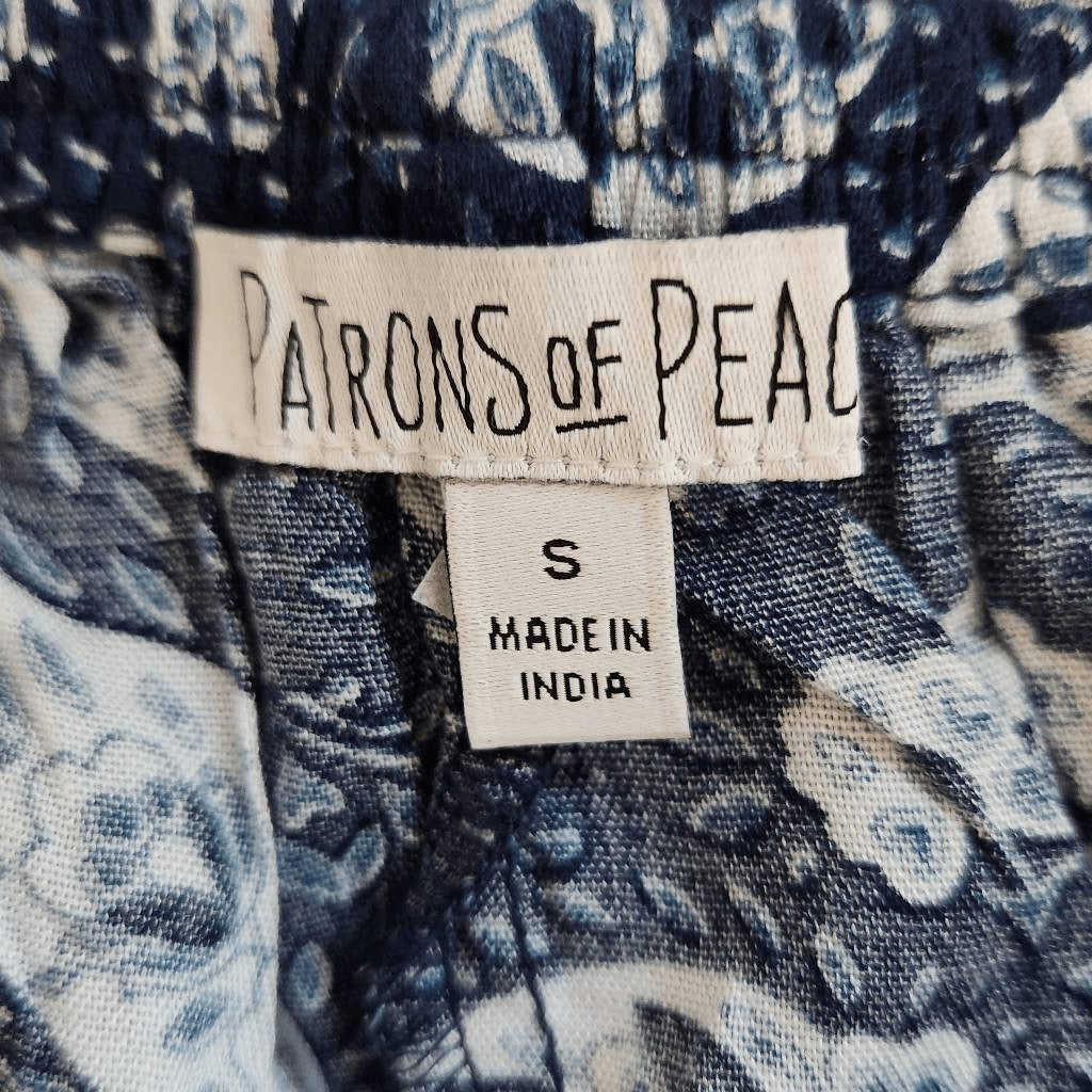 Patrons of Peace Navy Boho Skorts Size Small NWT Dark Blue Paisley Shorts