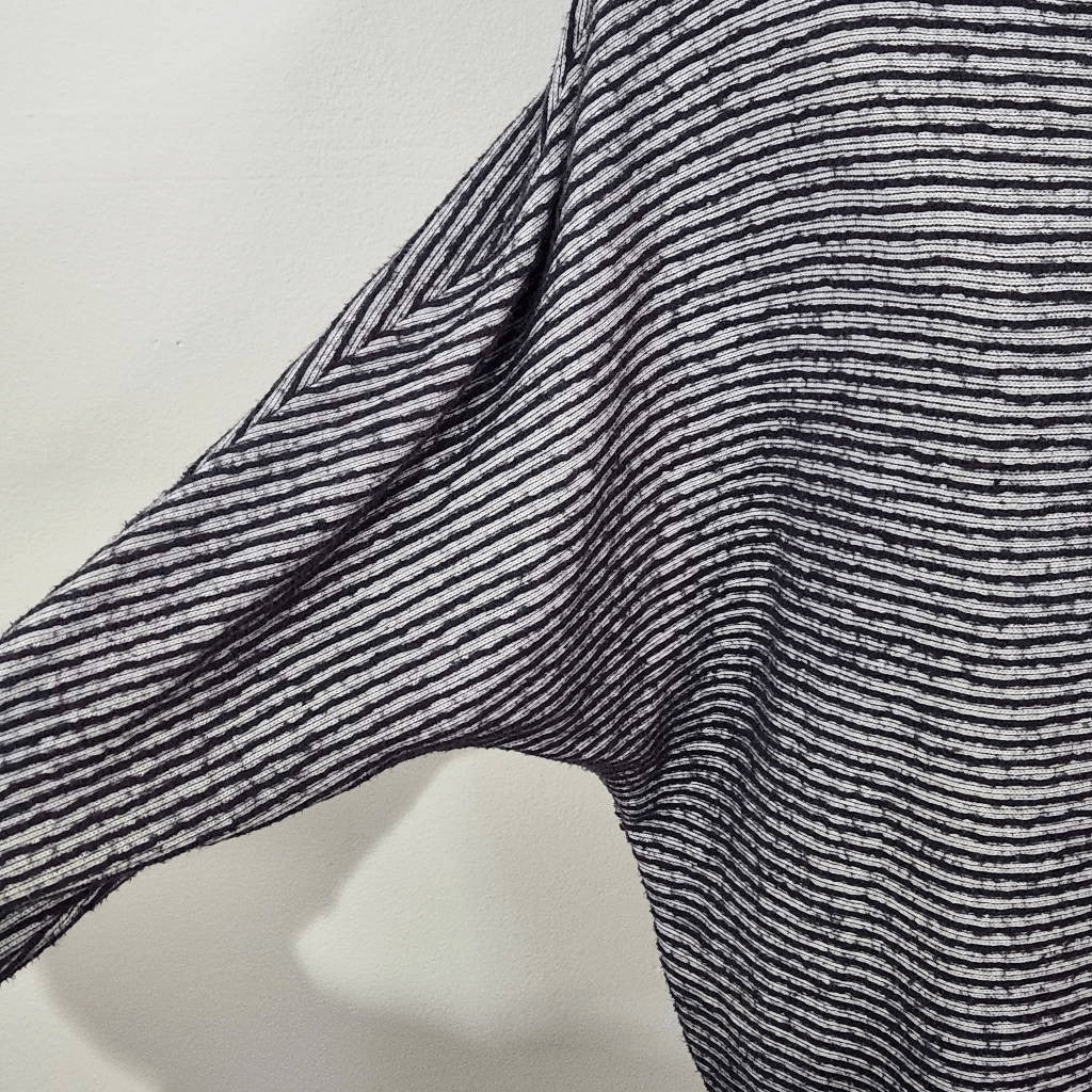 Out From Under Black Striped Dolman Sleeve Sweater Size Small Fuzzy Sweater