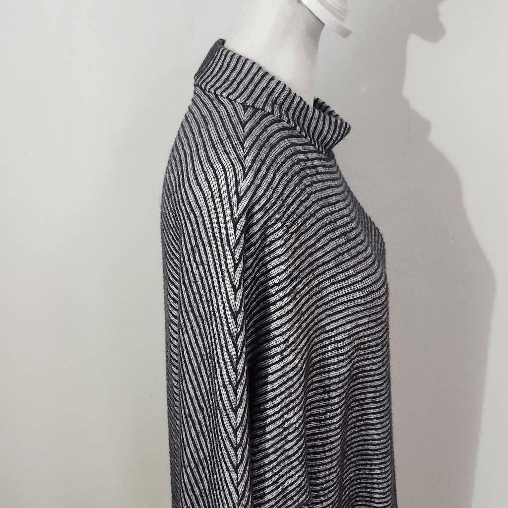 Out From Under Black Striped Dolman Sleeve Sweater Size Small Fuzzy Sweater