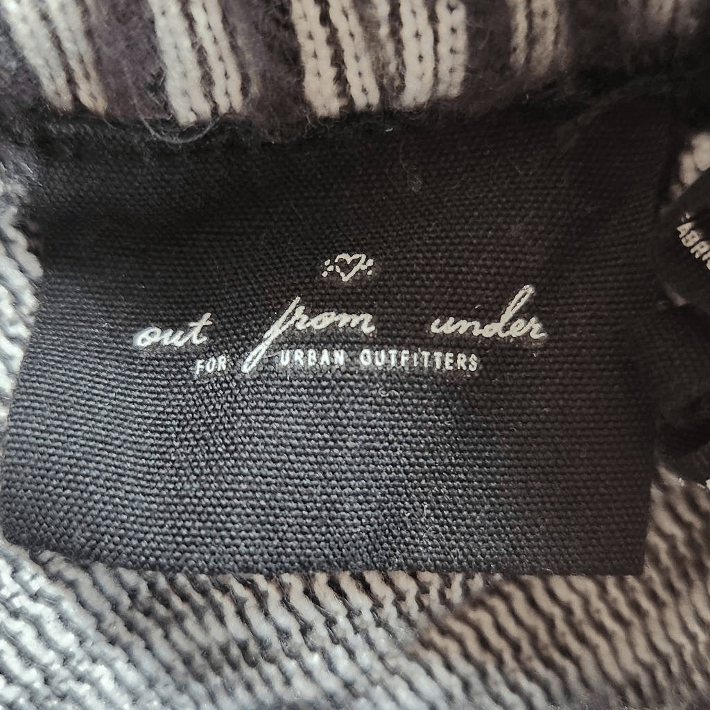 Out From Under Black Striped Dolman Sleeve Sweater Size Small Fuzzy Sweater