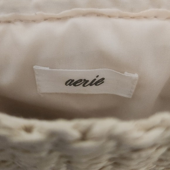 Aerie Cream Woven Crossbody Bag One Size
