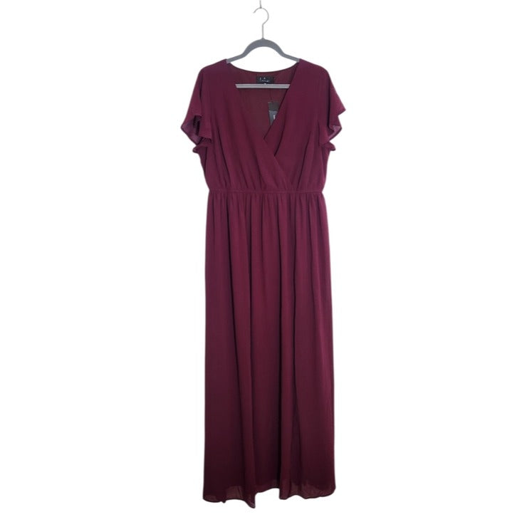 Lulus Women’s Burgundy Formal Maxi Dress Size 1XL NWT Wedding Guest Dress