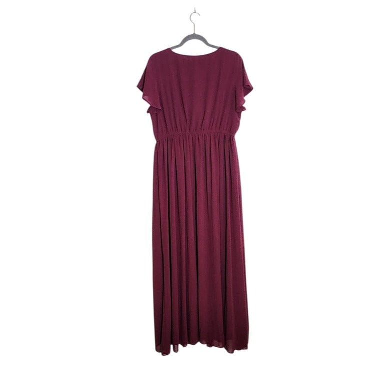 Lulus Women’s Burgundy Formal Maxi Dress Size 1XL NWT Wedding Guest Dress