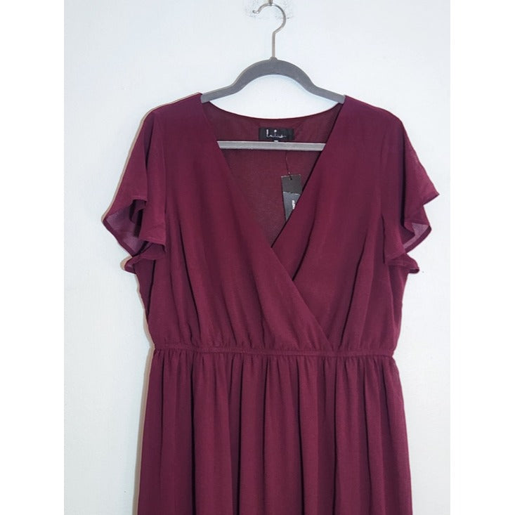 Lulus Women’s Burgundy Formal Maxi Dress Size 1XL NWT Wedding Guest Dress