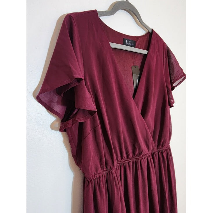 Lulus Women’s Burgundy Formal Maxi Dress Size 1XL NWT Wedding Guest Dress