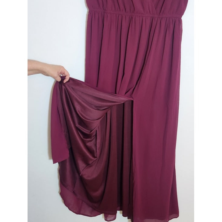 Lulus Women’s Burgundy Formal Maxi Dress Size 1XL NWT Wedding Guest Dress