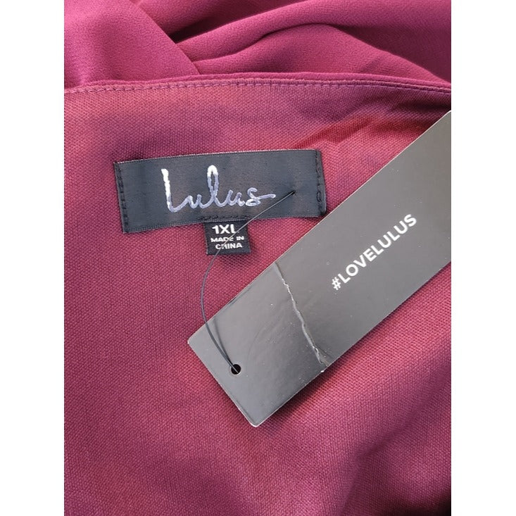 Lulus Women’s Burgundy Formal Maxi Dress Size 1XL NWT Wedding Guest Dress