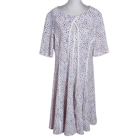Shelby & Palmer Pink Print A-Line Dress Size 14 Wedding Guest Dress