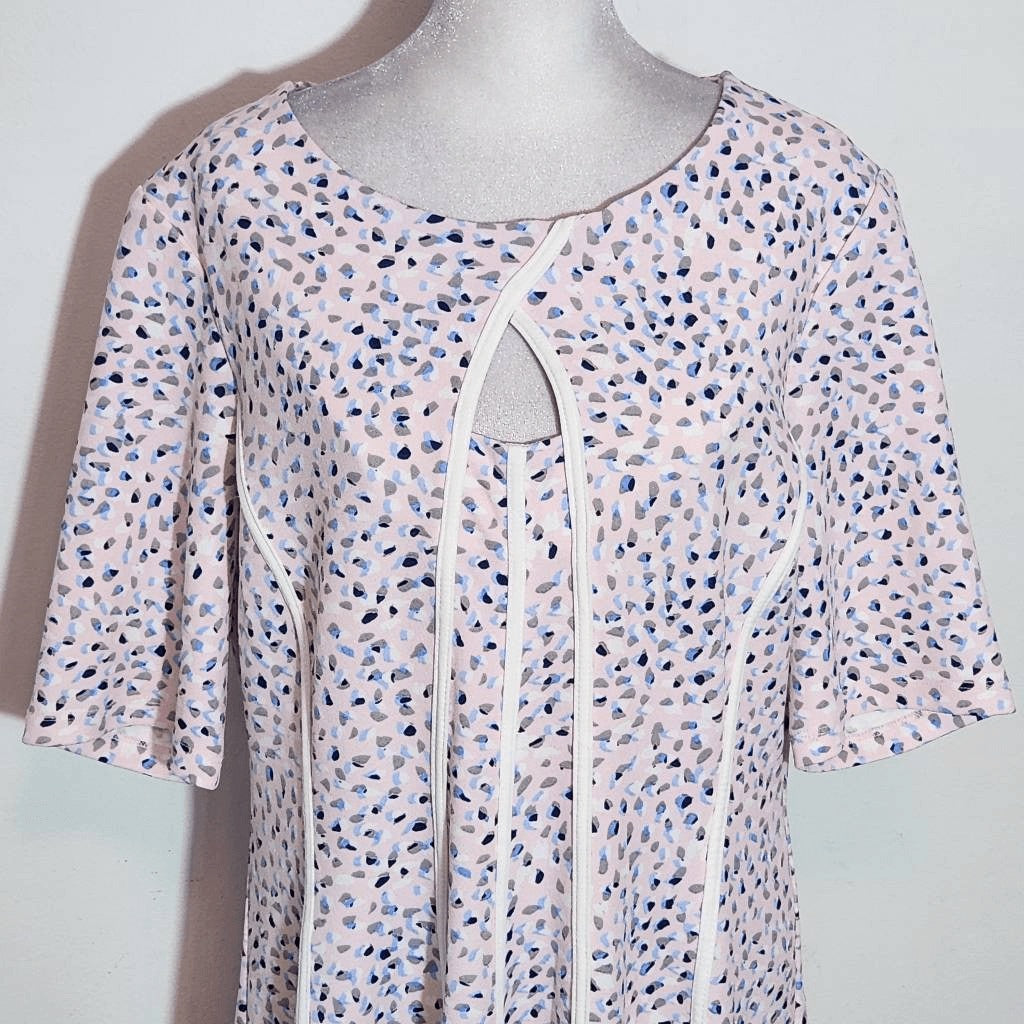 Shelby & Palmer Pink Print A-Line Dress Size 14 Wedding Guest Dress