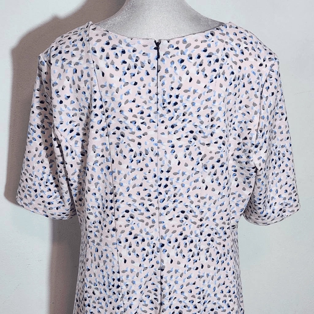 Shelby & Palmer Pink Print A-Line Dress Size 14 Wedding Guest Dress