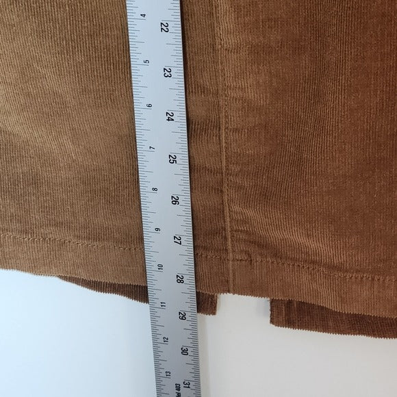 Time and Tru Brown Corduroy Straight Midi Skirt Size 14
