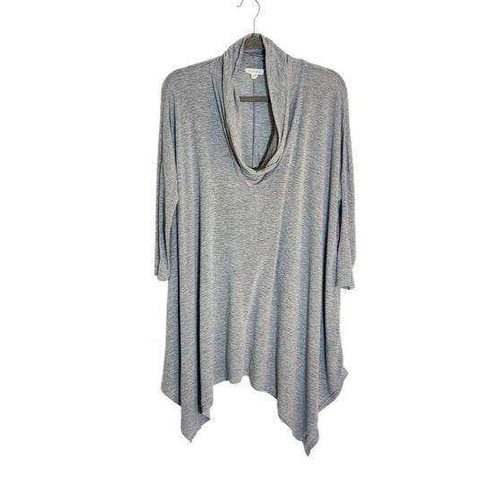 Silence + Noise Gray Cowl Neck Tunic with Handkerchief Hem Size Small