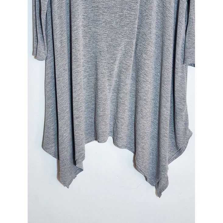 Silence + Noise Gray Cowl Neck Tunic with Handkerchief Hem Size Small