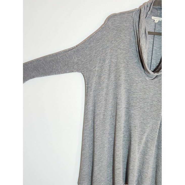 Silence + Noise Gray Cowl Neck Tunic with Handkerchief Hem Size Small