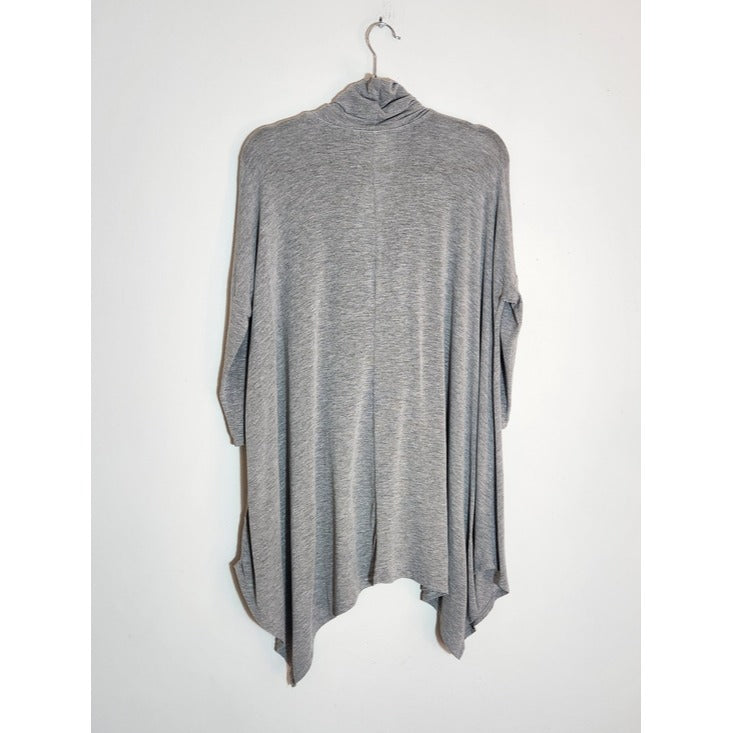 Silence + Noise Gray Cowl Neck Tunic with Handkerchief Hem Size Small