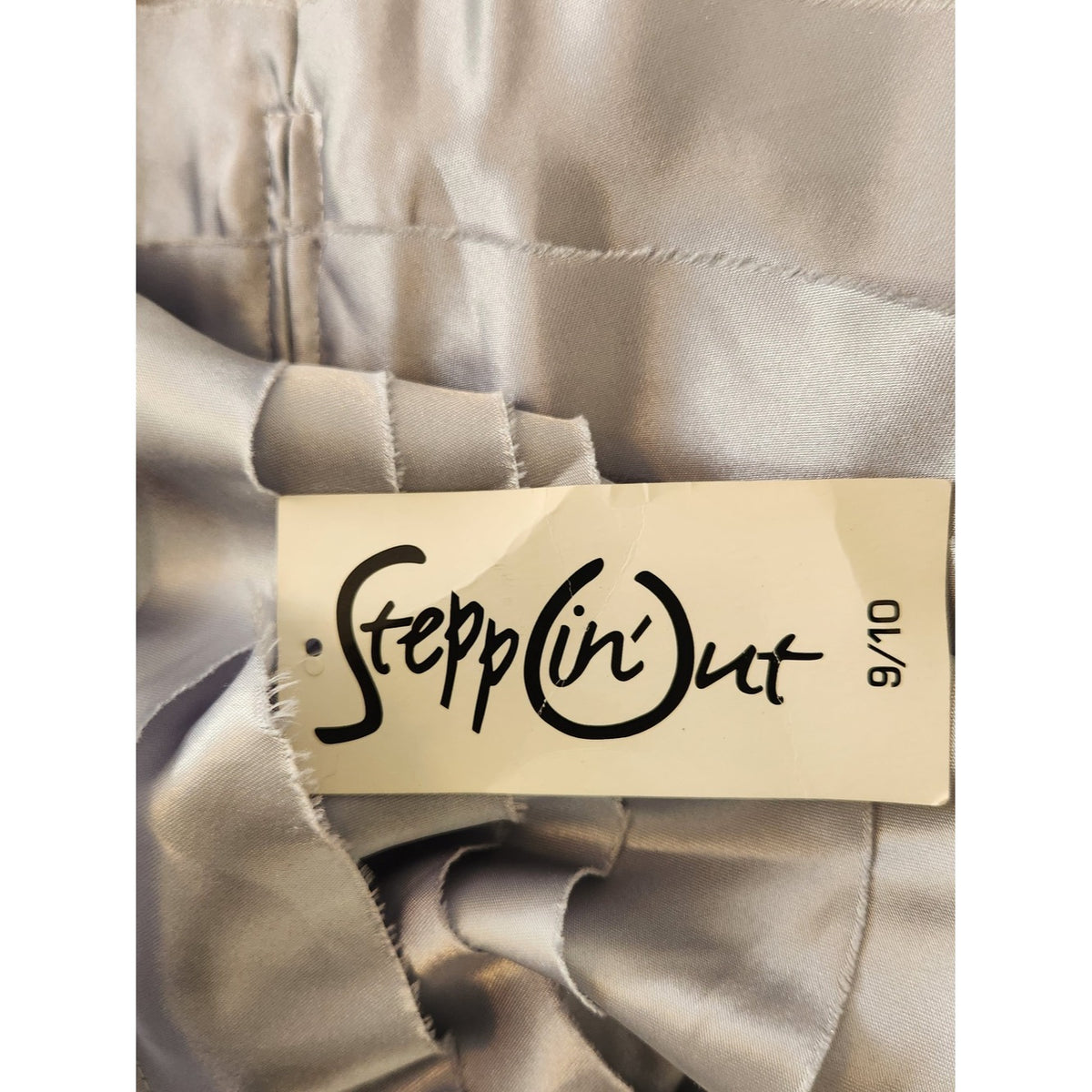 Steppin Out Silver Layered Ruffle Cocktail Mini Slip Dress Size 9/10 NWT