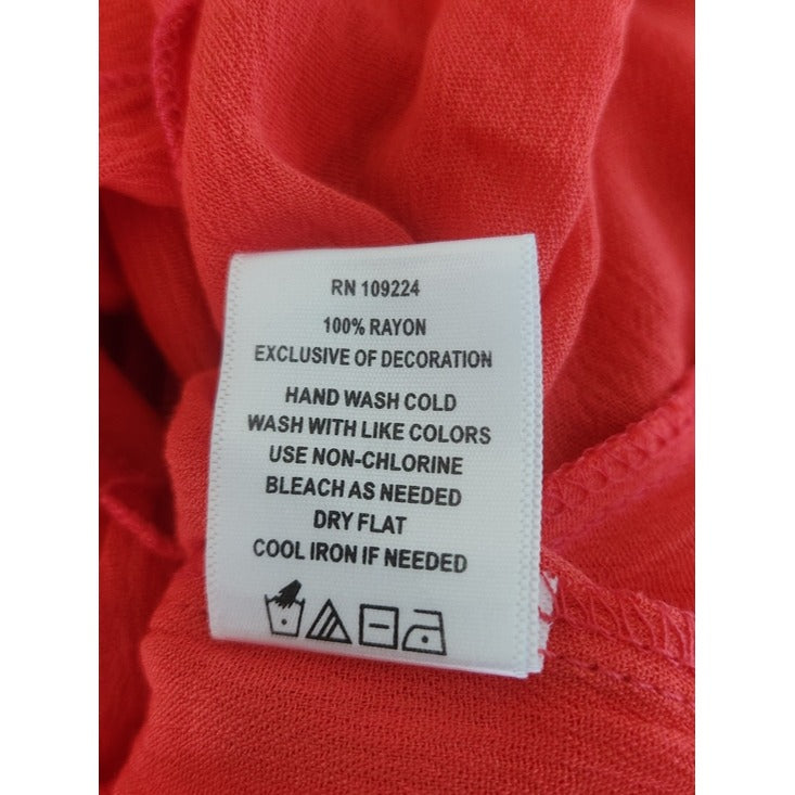Indigo Soul Coral Asymmetrical Lace Trim Tunic Size Large NWT