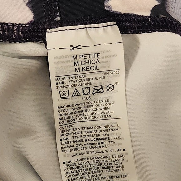 Old Navy Navy and Gray Print Cropped Athletic Leggings Size Medium Petite NWT