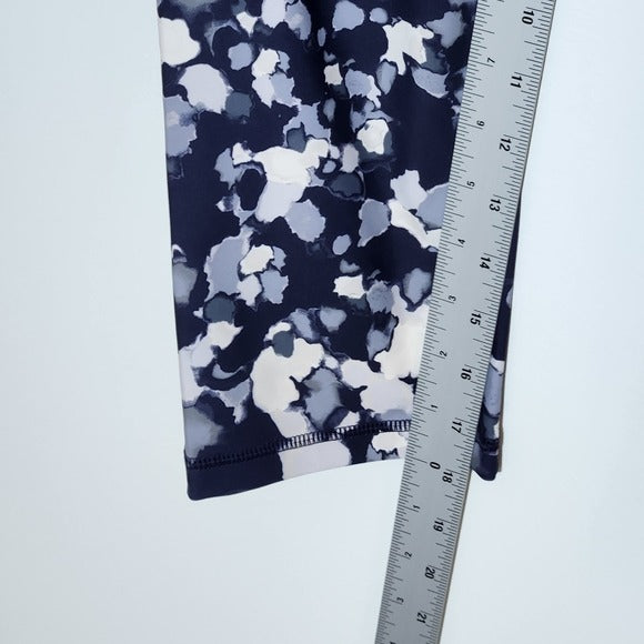 Old Navy Navy and Gray Print Cropped Athletic Leggings Size Medium Petite NWT