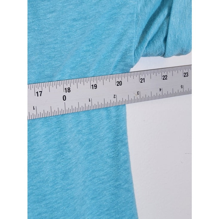 Talbots Aqua Blue Linen Blend Short Sleeve Tee Size Large
