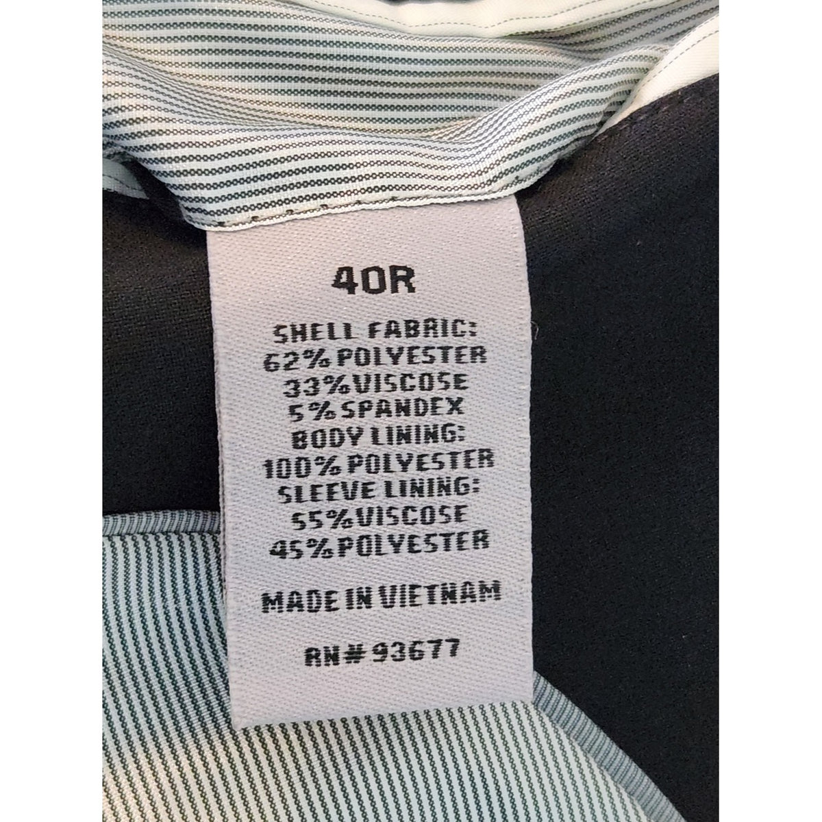 J. Ferrar Black Slim Fit Two Button Blazer Sport Coat Size 40R