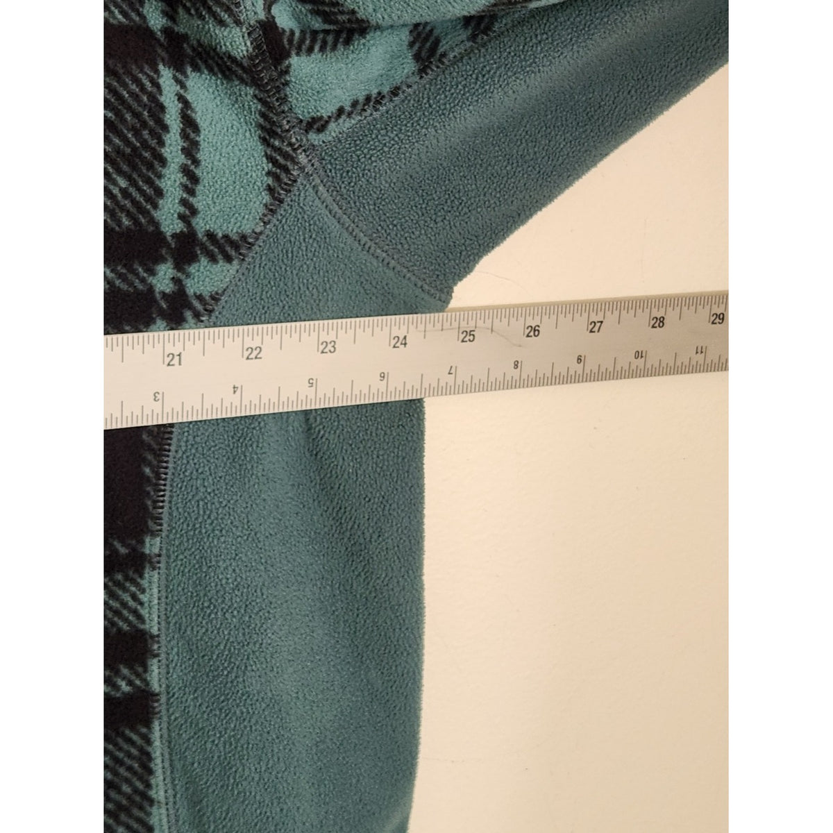 Columbia Teal and Black Plaid Fleece Pullover Size XL
