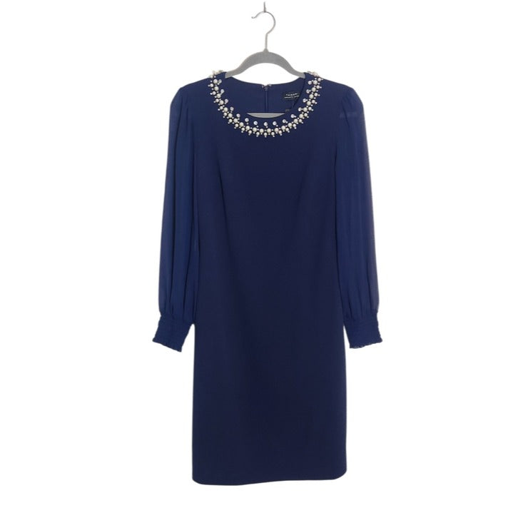 Tahari by ASL Navy Sheath Cocktail Dress Size 2 NWT Wedding Guest Dress