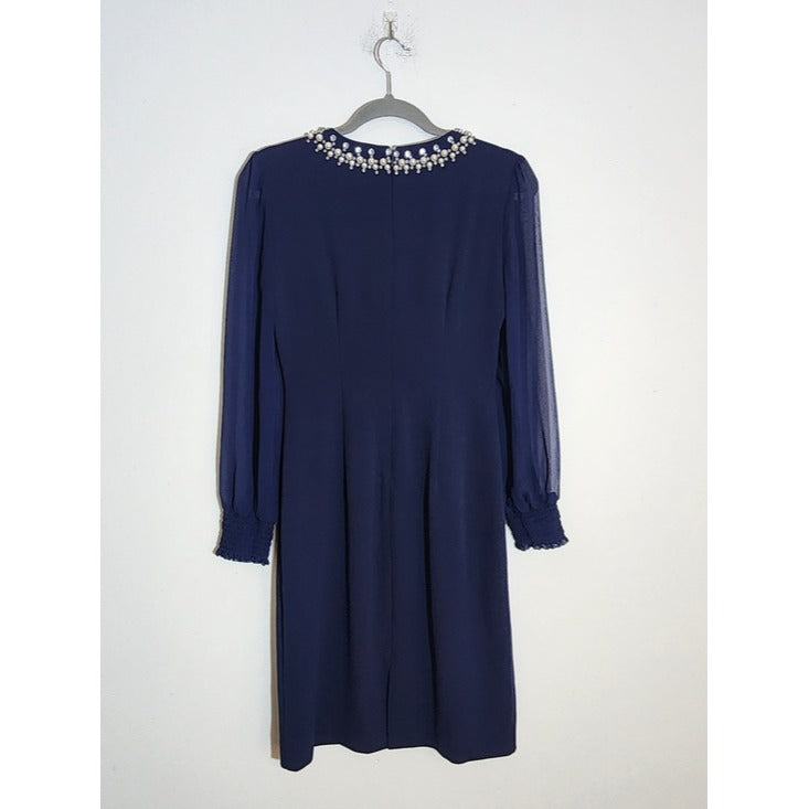 Tahari by ASL Navy Sheath Cocktail Dress Size 2 NWT Wedding Guest Dress