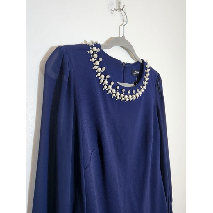 Tahari by ASL Navy Sheath Cocktail Dress Size 2 NWT Wedding Guest Dress