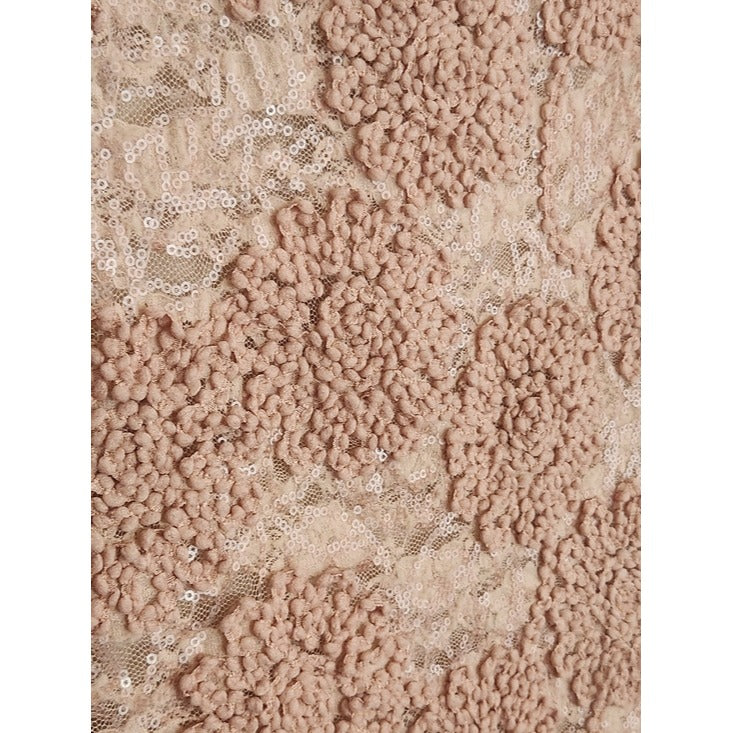 Francesca's Blush Pink Sequin Textured Mini Skirt Size Medium
