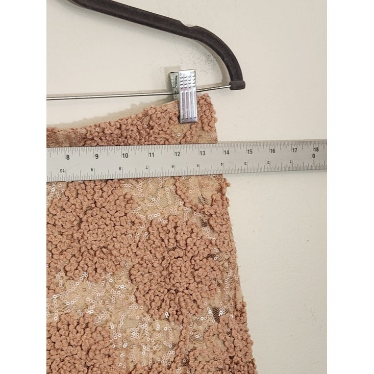 Francesca's Blush Pink Sequin Textured Mini Skirt Size Medium