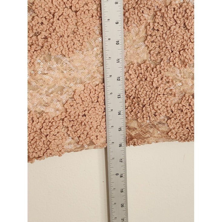 Francesca's Blush Pink Sequin Textured Mini Skirt Size Medium