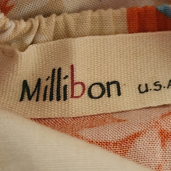 Millibon Cream and Orange Floral Mini Dress Size Small Wedding Guest Dress