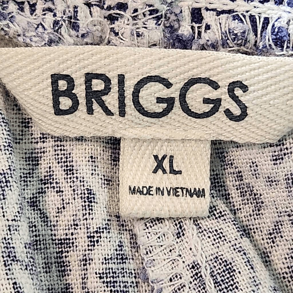 Briggs Navy and White Linen Pull-on Shorts Size XL Navy Aztec Print Shorts