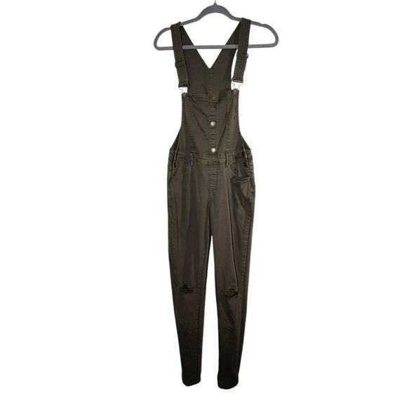 American Bazi Army Green Overalls with Distressing Size Medium Slim-leg Overalls