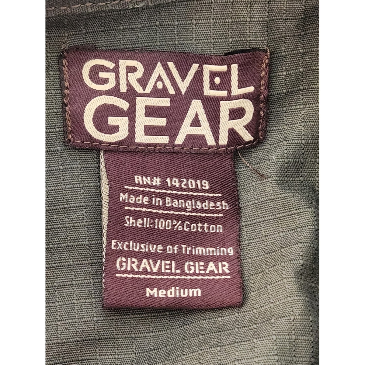 Gravel Gear Mens Gray Grid Textured Button Down Shirt Size Medium