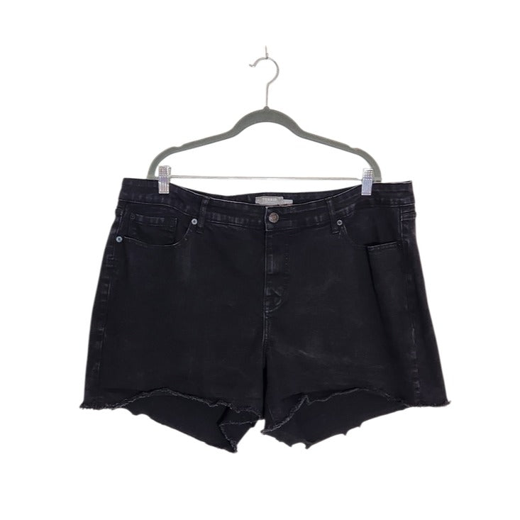 Torrid Black Distressed Denim Cut Off Shorts Size 22