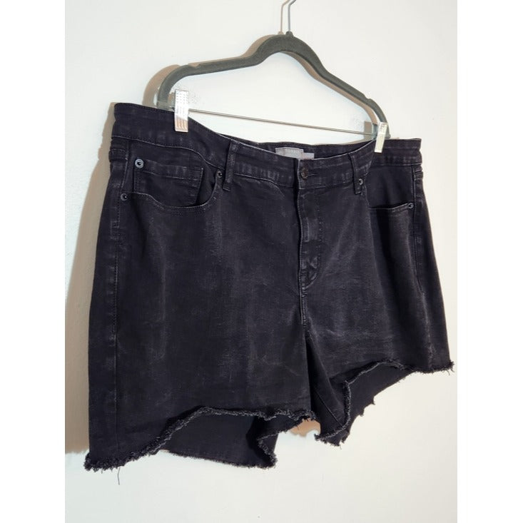 Torrid Black Distressed Denim Cut Off Shorts Size 22