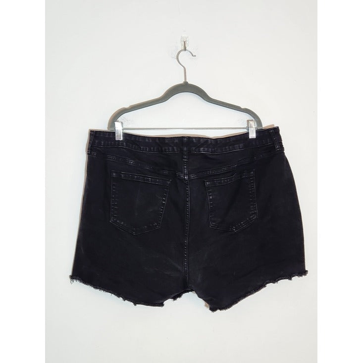 Torrid Black Distressed Denim Cut Off Shorts Size 22