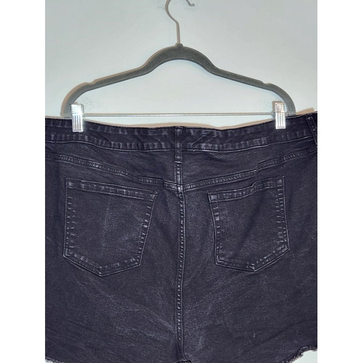 Torrid Black Distressed Denim Cut Off Shorts Size 22