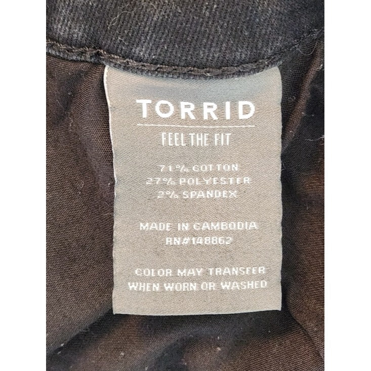 Torrid Black Distressed Denim Cut Off Shorts Size 22